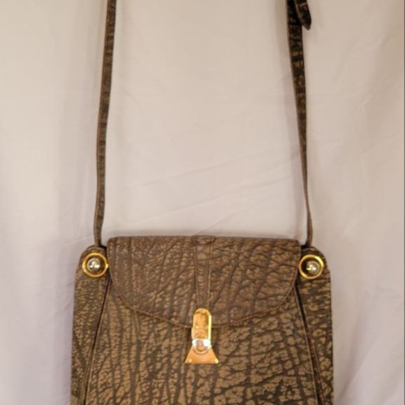 GREY BUFFALO SKIN HANDBAG - Picture 1 of 11